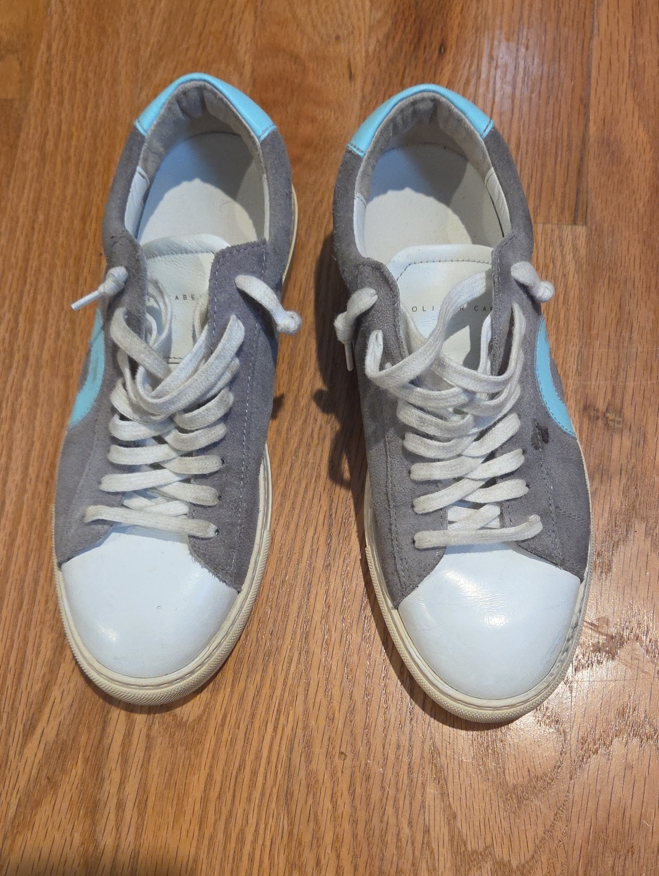 Oliver Cabell Low 1 Sneakers Cloud Gray White Blue Distressed Women’s Eu 37 6.5